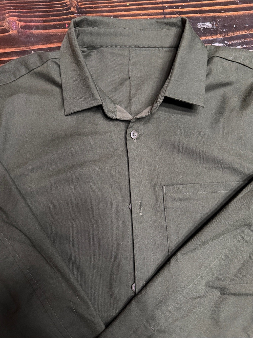 lululemon athletica Men's Dark Olive Button-Down Shirt